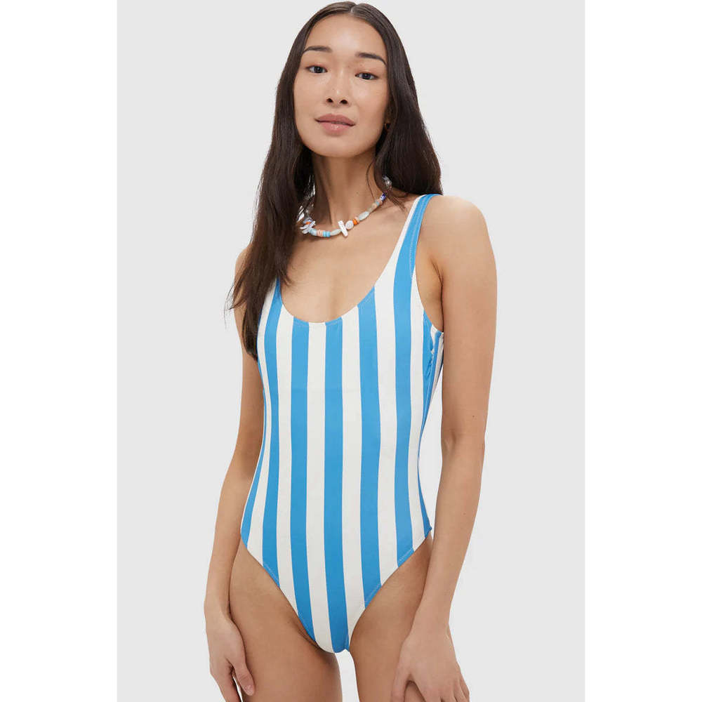 Solid & Striped French Blue Stripe Annemarie One Piece